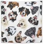 VUMIVI Dog-Head Tapestry Cartoon Pet Illustrations Cute Funny Animals Colorful Graffiti Tapestry Wall Hanging for Living Room Bedroom Dorm Classroom Aesthetic Decor W60xL60in