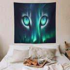 VUMIVI Cat Eye Galaxy Tapestry Mystical Northern Lights Starry Sky Abstract Aurora Art Magical Fantasy Decor Tapestry Wall Hanging for Living Room Bedroom Dorm Classroom Aesthetic Decor W60xL60in