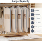 DIMJ 2 Pack 54" Space Saving Garment Bags for Hanging Clothes With Compression Zipper Carry Handles and Window, Washable Suit Bag for Dress, Clothes, Coats, Down Jacket, Closet Storage, Moving, Travel