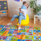 Looney Tunes Educational Kids Rug – ABC Alphabet, Professions & Jobs Matching Game Learning Mat – Interactive Classroom, Playroom & Bedroom Carpet 5x7