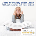 Premium Pillows Standard Size Set of 2, Fluffy and Supportive 7D Down Alternative Bed Pillow, Luxury Soft Hotel Quality Gusseted Pillow for Side Back Stomach Sleeper,Relief Neck Head and Shoulder Pain