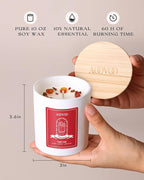 AOOVOO Cinnamon Scented Candles for Women - Aromatherapy Candle with Crystals Inside, 10oz Soy Candles for Home Scented, Birthday Gifts Valentines Day Candle for Women Mom