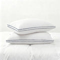 Feather Pillows King Size Set of 2 Goose Down Pillows with 100% Breathable Cotton Cover, Hotel Collection Bed Pillows for Sleeping, Soft Support for Back, Stomach and Side Sleepers