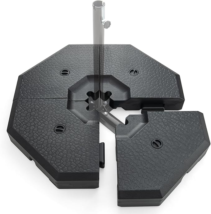 Giantex 350 lbs Offset Patio Umbrella Base, 4PCS Octagonal Umbrella Base Weight Water Sand Filled for Cantilever Umbrella, Easy-Filling Spouts, Outdoor Market Umbrella Base Stand