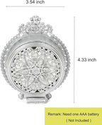 Mini Tabletop Clock, Decorative Metal Table Clock with Battery Operated for Bedside, Table, Living Room, Home and Office