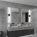 Ralbay 59inch Matte Black Vanity Light for Bathroom Lighting Bar 42W Matte Black Bathroom Wall Mounted Lighting Fixtures Over Long Mirror(5500K White Light)