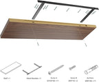 Wall Shelf Set of 1, Walnut Floating Shelves 24 in W x 10 in D x 1 in H, Wooden Floating Wall Shelf with Invisible Brackets for Living Room/Bedroom/Bathroom/Kitchen Storage and Decor