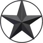 JoyEvy 6.5" Black Metal Barn Star Wall Décor - Wall Art for Farmhouse, Western, Rustic Homes - Outside or Inside of House Decorations