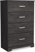 Signature Design by Ashley Belachime Casual 4 Drawer Chest with Easy Glide and Safety Stop, Gray