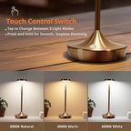 Cordless Table Lamp Rechargeable - 6000mAh LED Battery Operated Table Light - Portable Touch Dimmable Outdoor Waterproof Table Lamps for Patio Restaurant Dining (2 Bronze)