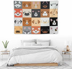 VUMIVI Dog Tapestry Funny Cartoon Pet Patterns Colorful Illustrations Square Animals Tapestry Wall Hanging for Living Room Bedroom Dorm Classroom Aesthetic Decor W40xL30in
