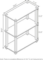 Furinno TURN-S-TUBE Storage Shelves, 3-Tier Book Shelf, Corner Shelf, Toolless Open Shelves, for Organization and Storage, Living Room, Garage, Home Office, Beech