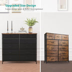 Dresser for Bedroom with 12 Drawers, Tall Fabric Drawer Dresser, Compact Chest of Drawers for Closet, Nursery, Bedside, Living Room, Laundry, Entryway, Hallway