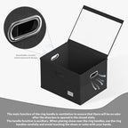 Shoe Organizer for Closet, Large Shoe Box Storage Containers with Clear Window, Space Saving Shoe Bin with Foldable Bottom Support Adjustable Dividers - Fits 16 Pairs (Black, (19.7*15.7*13)x1)