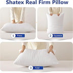 Shatex Medium Firm Pillow Queen Size 28 x 20 inch, Adjustable Back Pillow for Neck Pain Relief, Provide Strong Support for Stomach & Side Sleepers