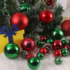 Red & Green 1.6" Small Christmas Balls Christmas Tree Decoration Ornaments Shatterproof Hanging Balls for Birthday Halloween Holiday Wedding Decorations Set of 36pcs