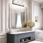 Ralbay 5 Color Temperature Brushed Nickel Bathroom Vanity Lights Dimmable Acrylic Modern LED Brushed Nickel Bathroom Wall Lighting Fixtures 3 Lights