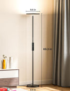 Modern LED Floor Lamp - Remote & Touch Control, 40W/2400LM Sky Torchiere Standing Lamp, Fully Dimmable, 3 Color Temperatures, Ideal for Living Room & Bedroom, Easy to Assemble