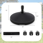 Giantex Fillable Umbrella Base - 55 lbs HDPE Patio Umbrella Stand, Water or Sand Filled, Shell Texture, 3 Hole Rings, Portable Pole Holder for Outdoor Poolside Deck Garden Beach, Round