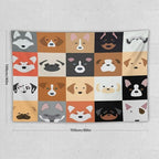 VUMIVI Dog Tapestry Funny Cartoon Pet Patterns Colorful Illustrations Square Animals Tapestry Wall Hanging for Living Room Bedroom Dorm Classroom Aesthetic Decor W60xL40in