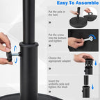 Giantex 31 lbs Patio Umbrella Base, 18" Round Market Umbrella Stand for 1.5''-1.9'' Umbrella Poles, Heavy Duty Resin Base with Metal Support Holder for Deck Garden Poolside (31 lbs)