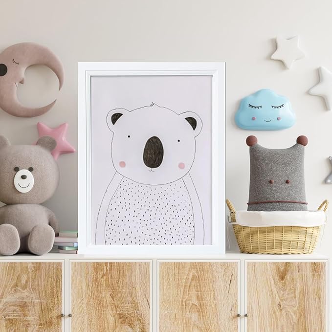 KTKDE 8x10 Picture Frame Real Glass, Display Pictures 5x7 with Mat or 8x10 Without Mat, Modern Style Wood Composite Frame,White Gallery Wall Frame & Table Top Display，best gift