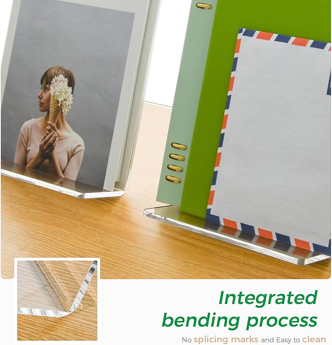 Acrylic Book Stand, Book Display Holder 6 x 9, Clear Acrylic Display Easel Transparent Display Stand Holder Tablet Holder for Album, CD, Magazine, Picture, Plate, Artworks, Phone, (2-Pack)