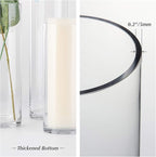 WGVI Quality Thick Clear Cylinder Glass Vase, 3" W x 5" H, Floral Container, Glass Candle Holder, Flower Vases, Wedding Centerpiece, Table Top Home Décor Accent, in Bulk Wholesale, 18 Pieces