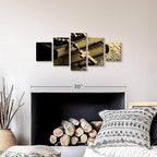 Elephant Stock Bible And Cross Wall Art Multi Piece Canvas - 5 Panel Christian Pictures Decor - Digital Design Canvas Print - Christian Wall Decor - 29" X 12"
