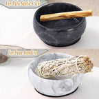 Incense Holder, Incense Burner ash Catcher with Brass 9 Holes Incense Stick Holder for Home Decor Yoga Spa Madiation (Natural Black Marble) Birthday Gifts for Women