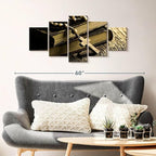 Elephant Stock Bible And Cross Wall Art Multi Piece Canvas - 5 Panel Christian Pictures Decor - Digital Design Canvas Print - Christian Wall Decor - 42" X 19"