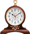 rnuie Desk Clock for Table Decor, Retro Mantel Clock Battery Operated for Fireplace Mantel, Living Room, Bedroom, Office, Desktop Decoration(Second Brown)
