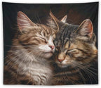 VUMIVI Cat Tapestry Adorable Animals Two Kittens Snuggling Together Vintage Print Realistic Design Tapestry Wall Hanging for Living Room Bedroom Dorm Classroom Aesthetic Decor W60xL50in