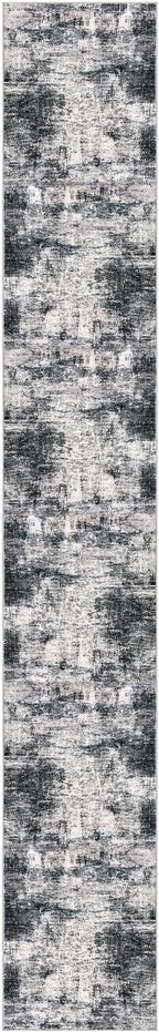 IOHOUZE Abstract Runner Rug 3x20 Ft Extra Long Washable Runners for Hallways, Non Slip Kitchen Runner Printed Faux Wool Entryway Runner Indoor, Modern Abstract Floor Carpet for Hall Stair, Black Grey