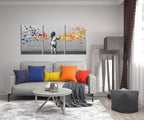 Novatique Banksy Wall Art Street Wall Art Colorful Butterfly Graffiti Painting Canvas Print Modern Graffiti Picture Art for Office Living Room Bedroom,20”x 28”x3Pcs