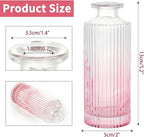 Glass Bud Vases Set of 20, Living Bud Vases, Small Bud Vase in Bulk, Mini Flowers Vases for Centerpiece, Vintage Decorative Vase Set for Table Decorations, Wedding Reception, Home Decor (Pink)