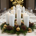 3 Pcs White Pillar Candles Bulk,2x3 2x6 2x8 Inch-1 Each Size,Large Christmas Pillar Candles Set of 3,Unscented Dripless Smokeless Hurricane Candles for Wedding Engagement Party Event Ceremony