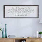 Surfapans This Is The Beginning Of A New Day Office Wall Decor 40"x15" Large Farmhouse Inspirational Wood Framed Art Sign Motivational Inspiring Positive Quote Decoration (Black)
