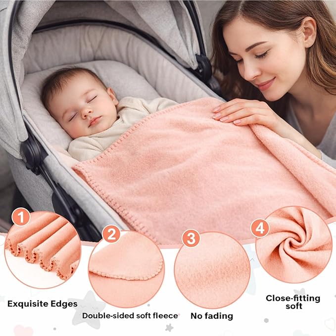 Newwiee 48 Pcs Fleece Throw Blankets Bulk 50'' x 60'' Oeko-tex Standard 100 Certified Spring Outdoor Wedding Guest Blankets Lightweight for Sleepover Donation Lap Pet Sofa Home (Pink Shades)