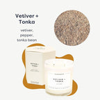 Calyan Wax Co. Vetiver & Tonka 2 Wick Scented Candle - 37 Hour Burn - Luxury Non Toxic Soy Wax Candles - Long Lasting Large Glass Jar Candle for Home - 8.8oz