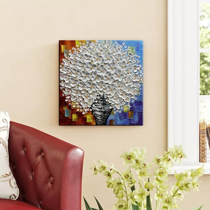YaSheng Art- 3D Thick Canvas Wall Art Hand-Painted Minimalism Abstract Artwork Oil Painting Home Decorations Modern bedroom Wall Art Ready to Hang