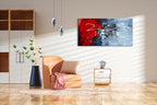 zoinart Abstract Large Vertical Canvas Wall Art 24x48 Inches Hand Painted Modern Colorful Oil Paintings Red Artwork for Living Room Aisle Bedroom Dining Room Wall Decor