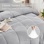 JOLLYVOGUE Queen Comforter Set, Ultra-Soft Bed in a Bag Queen Size 7 Pieces, Oeko-TEX Certified Bedding Set with Down Alternative Comforter, Sheets, Pillowcases & Shams, Light Grey