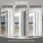 110x40 Inch Led Mirror for Bathroom with Front Light and Backlit, Bathroom Mirror with Led Lights, Vanity Mirror with Lights for Wall, Anti-Fog, Dimmable, Memory Function, Tempered Glass