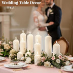 Pillar Candles Bulk Set - Unscented, Smokeless, Dripless | 3 Sizes: 2x3, 2x6, 2x8 Inches | Ideal for Weddings, Christmas & Home Decor (72, White)