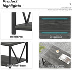 EXCEFUR Coffee Table, Rustic Wood and Metal Living Room Table, Industrial Rectangle Center Table with Storage Shelf, 47 Inch Grey