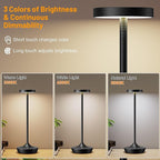 Cordless Table Lamp Rechargeable - 6000mAh LED Battery Operated Table Light - Portable Touch Dimmable Outdoor Waterproof Table Lamps for Patio Restaurant Dining (2 Black)