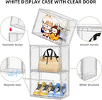 Boot Storage Organizer Tall Boot Shoe Storage Box for Closet 4 Pack Super Large Plastic Boots Container for Storage, Stackable Display Case for Collectibles, Backpack, Helmet, White, XXXXL