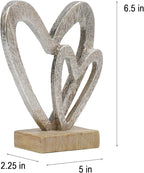 Guichifun Couple Gifts Modern Farmhouse Decor - Valentines Day Decor Resin Heart Sculpture Home Love Statue for Husband Wife Mother Father Wedding Romantic Gifts 5 X 2.25 X 6.5 Inch