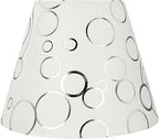 Aspen Creative 58901A, Empire Uno Lamp Shade in White with Circle Pattern, 5" Top x 9" Bottom x 7" Slant Height, Slip UNO 33mm